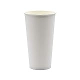 Pack & Cup Bio Einweg Becher Plain White - Pappbecher für Kalt- und Heißgetränke - umweltfreundlicher Kaffeebecher to go - Eco Trinkbecher - Partybecher - 500ml 50 Stück