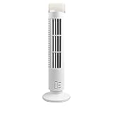 Qonioi Mini Fan - USB Tower Fan, Bladeless Fan Tower Electric Fan Mini Vertical Conditioner, 4 Speed