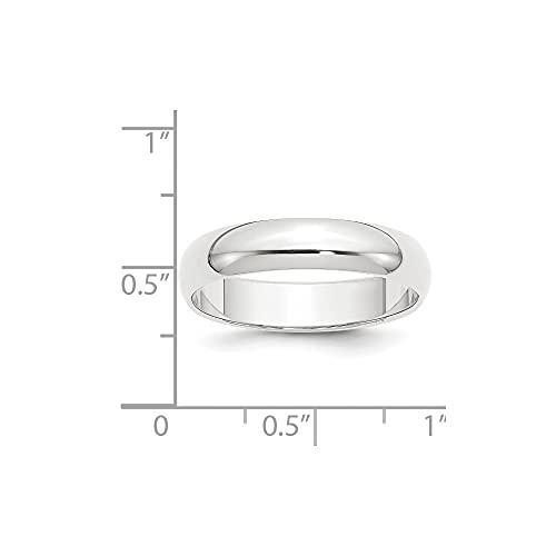 Diamond2Deal Platinum 5mm Half-Round Featherweight Wedding Band Ring3