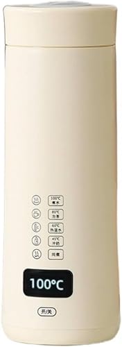 Joxoilso電気ケトル ポータブル 小型 450ml USB恒温機能 茶ネットワーク付き 充電式電気ケトル LCD温度表示 マルチ温度調整 自動OFF 電気温水カップ 304ステンレス鋼 電気水筒 6分急速沸かし恒温機能 携帯湯沸かし器 8時間保温 持