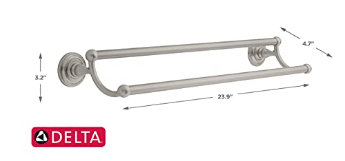 Delta Faucet 138278 Greenwich Wall Mounted 24" Double Towel Bar In Spotshield Brushed Nickel, Bath Accessories #TOP6