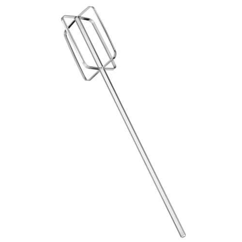 HOMOCONO Stainless Steel Meat Whisk Stirrer Drill Attachment Long Mixing Paddle for Cooking Paste Dough Batter Hot Pot Thickening Ergonomic Grip Kitchen Tool for Home Bakery Cake Shop Use