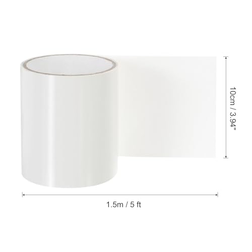 Image of MECCANIXITY Waterproof Patch Seal Tape 4 in x 5 Ft, PVC Leak Proof Repair Sealing Duct Tape for HVAC Roof Crack, Boat, Hoses Pipes, Awning, White