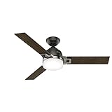Hunter Fan Company Hunter 59219 Contemporary Modern 48``Ceiling Fan from Leoni Collection Dark Finish, Small, Noble Bronze