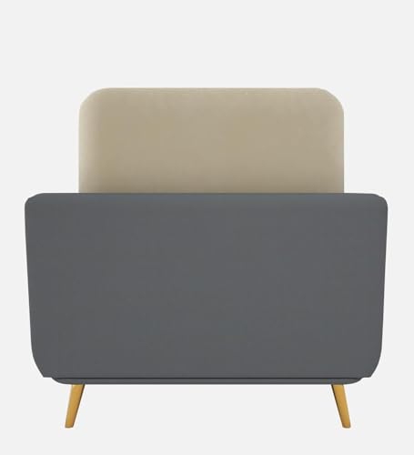 Image of Sixpine Luxury Dual Color Upholstery Sofa in Premium Velvet | Solid Wood Structure | Sturdy Golden Legs | High Density Foam | Extra Comfort for Modern Living Room (Blue & Beige, 1 Seater)