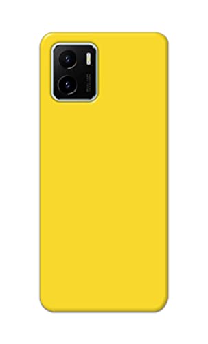 Image of Printed Hard Back Cover Case for Vivo Y01 | Vivo Y01A Back Cover (Plain Yellow) -1803