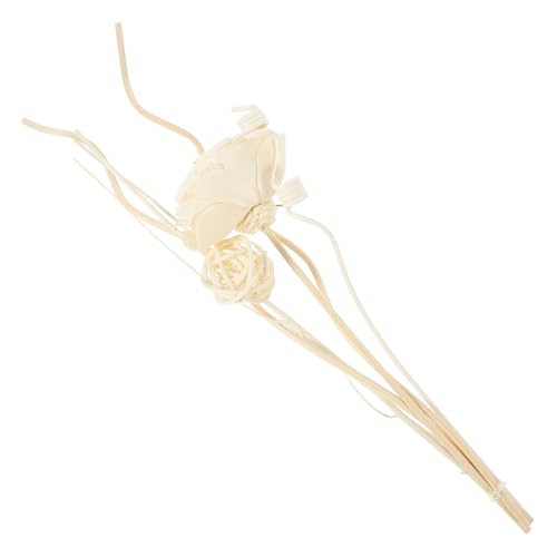 ARTIBETTER 1 Set Artificial Rose Bouquet Essential Oil Aromatherapy Diffuse Reeds Incense Rattan Aroma Stick Bathroom Replaceable Scents Rod Diffusion Aroma Sticks Shaped White Wooden