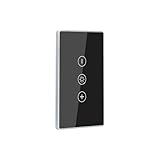 LOUYSGEN Smart Dimmer Switch Aluminum Frame Need Neutral Wire No Hub Required,2.4GHz Wi-Fi Light Switch 2.5D Tempered Glass Panel APP Control Work with Tuya and Smart Life,FCC Certified,Black Dimmer