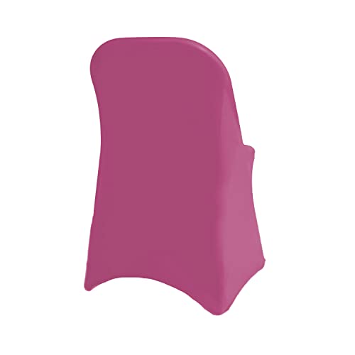 Your Chair Covers - 6 Pack Stretch Spandex Folding Chair Cover Fuchsia #TOP4