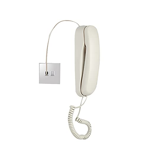 Corded White Wall Phone, Telpal Small Analog Wall Telephone For Seniors Home, Single Line Trimline Landline Phones, No Ac Power Or Battery Required #TOP1