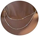 Feskive Layered Necklaces for Women Silver Plated Dainty Snake Twist Rope Delicate Layered Necklace Different Length Choker Necklaces Silver Jewelry for Women