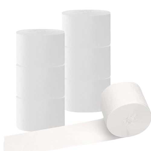 Lot de 12 Rouleaux Serpentin en Papier Crépon Blanc pour Décoration de Fête(25M x 4.5cm)