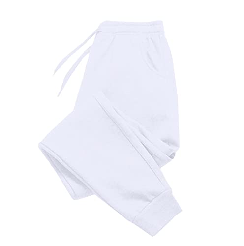 Pantalon long automne hiver casual jogging sport blanc confortable taille 27 à 32