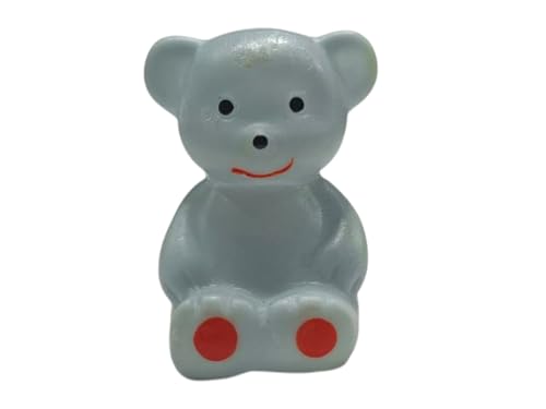 The Pets Company Vinyl Squeaky Chew Dog/Puppy Toy for Puppies & Small Dogs | Durable, Animal Design, Non-Toxic, for Playing, Teething and Chewing | Teddy Bear - 8 Cm (Color May Vary)