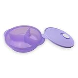 Tupperware CrystalWave Microwave Lunch Dish Divided Bowl Lilac Purple with White Vent Button, 3.25 Cup