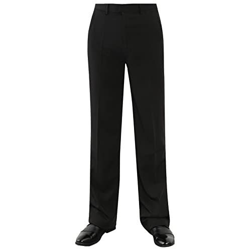 ranrann Herren Tanzhose Lange Pants Schlaghose Latein Rumba Jazz Hose Männer Tanzbekleidung für Training Ballsaal Wettbewerb A Schwarz 34