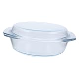HOLIDYOYO Ofenglasschüsseldeckel Isolierte Auflaufform Mikrowellengeeignete Glaskasserolle Zum Kochen
