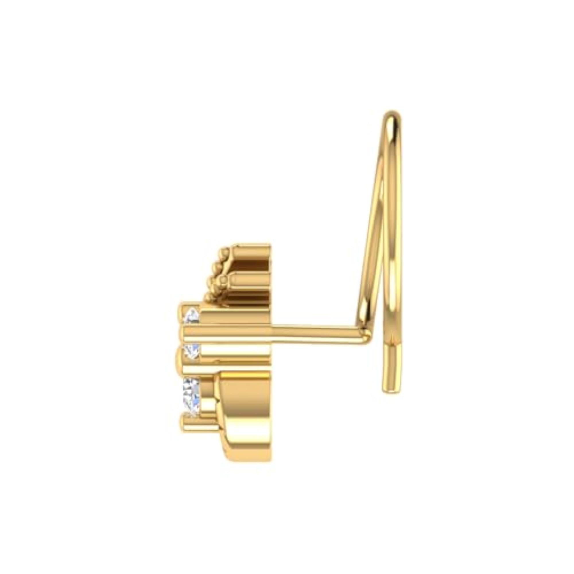 Women's 14Kt Yellow Gold Stud Nose Ring, Classic