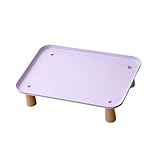 Baoblaze Raised Pet Feeder Stand, Dog Bowl Stand, Washable Pet Food Dispenser Shelf Protect Neck, Purple