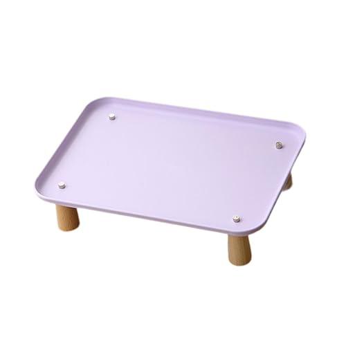 Baoblaze Raised Pet Feeder Stand, Dog Bowl Stand, Washable Pet Food Dispenser Shelf Protect Neck, Purple