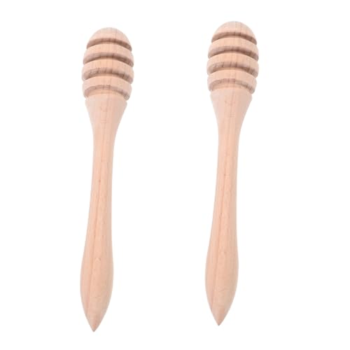 LEDMOMO 2個 木製蜂蜜撹拌棒 使いやすいリング形状で蜂蜜やジャムに 天然木素材で 長持ち にも適した多用途撹拌スティック 再利用可能