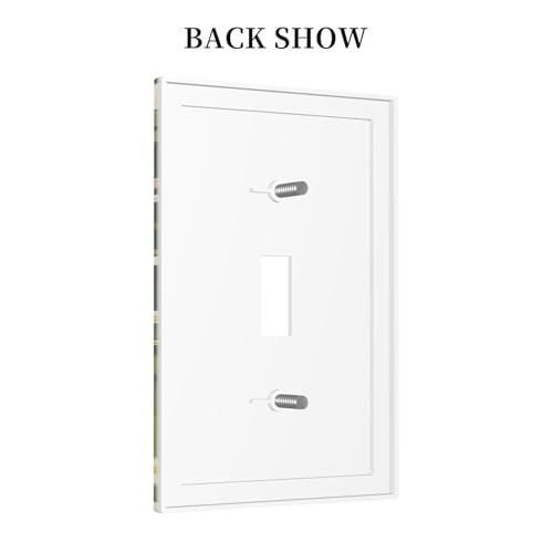 Decorative Switch Covers Plate Funny Cute Black Cat Colorful Flower Green Plant 1 Gang Wall Plate Oversized Single Toggle Wall Cover Plate Jumbo Electrical Light Switch Plate Faceplate