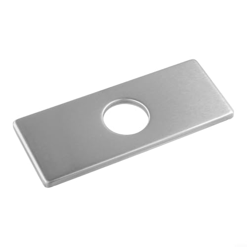 Niceminiwall Placa de acero inoxidable para fregadero de cocina o baño, placa de cubierta de grifo 304 SS con acabado resistente a los arañazos, se adapta a la mayoría de los grifos individuales