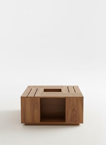 Image of Sheeshsam Wooden Center Coffee Table - Solid Wooden Coffee Table for Living Room - Tea Table Teapoy Center Piece for Home Sofa Center Table for Living Room (Honey, Jacob)