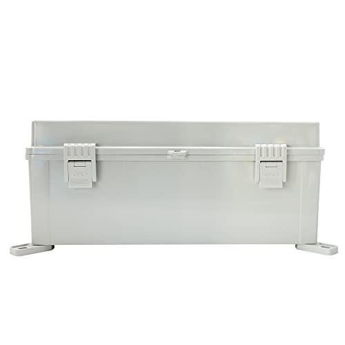 Makerele Outdoor Electrical Box Weatherproof Includes Internal Mounting Panel 15.7"11.8"6.7" (400300170Mm) Large Project Box For Electronics Hinged Cover Plastic Clip With 2 Npt 3/4” Glands #TOP7