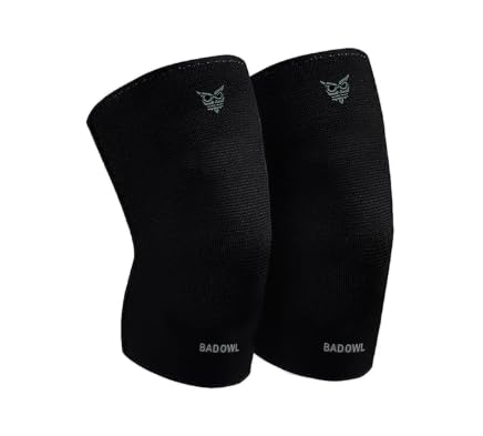 Image of BADOWL Flexa Knee Cap for Men and Women | All-Day Comfort Compression Sleeve for Joint Support, Running, Gym, Sports, Injury Recovery - Black (1 Pack) (M)
