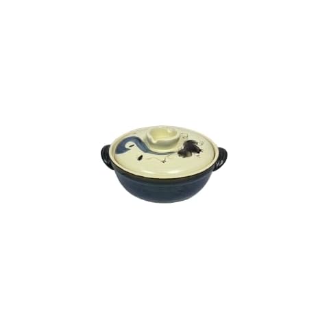 Lake Tian Ceramic Cooking Pot, Clay Pot Cooking, Earthenware Pot, Japanese Donabe, Chinese Ceramic/Casserole/Earthen Pot Cookware Stew Pot Stockpot with Lid Small Steam, 砂锅 (flower 3.2L/3.4QT) Cover