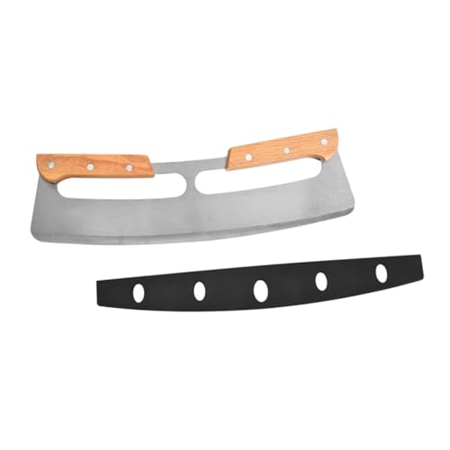 JEWEDECO 木製ハンドル付きピザカッター ステンレス鋼製キッチンガジェット 耐久性と 性 家用実用的ピザナイフ