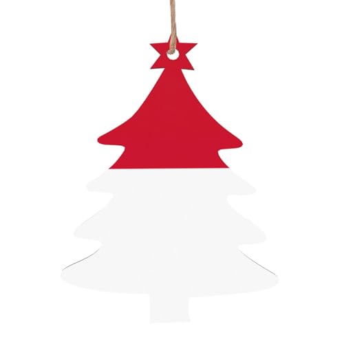 Adornos de madera para árbol de Navidad con estampado de bandera de Mónaco, recortes de madera para Navidad
