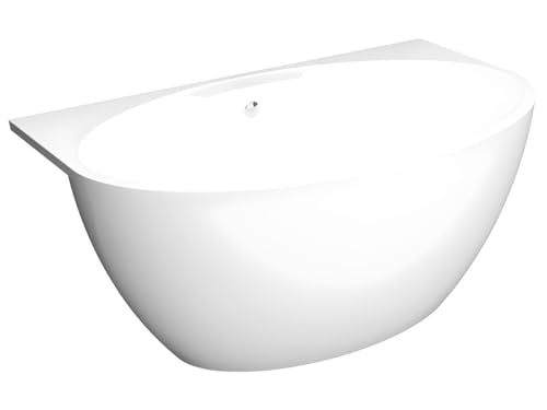 Vente-unique-Bañera semi-exenta ovalado - 197 L - 151 x 94 x 60 cm - Blanco - Acrílico - PAGRUS