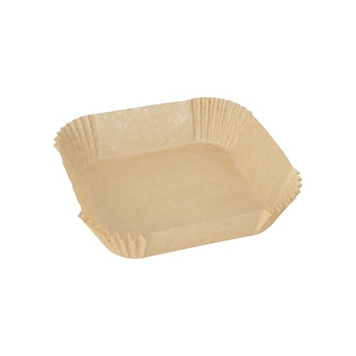 100 Backpapiere 16 cm x 16 cm x 4,5 cm braun für Heißluftfritteusen (10 x 100 = 1000 Stück)