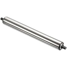 PATIKIL Conveyor Roller 1.5" Diameter 16" Length, Stainless Steel Gravity Transmission Replacement Part Galvanized End, Silver