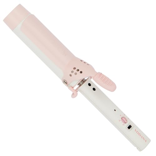 Image of VODANA GlamWave Ceramic Hair Curler 1.4 inch - Shiny & Damage-Free Natural Waves with All-Day Hold | Advanced Double Ceramic Coating with Rapid Instant Heat, Strawberry Cream