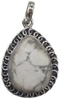 Howlite Gemstone Pendant, 925 Sterling Silver Pendant, White Marble Pendant, White Turquoise Pendant, White Buffalo pendant, Pear Shape Stone Pendant, Elegant Silver Pendant, Unique Designer Pendant, December Birthstone Pendant, Anniversary Gift Pendant