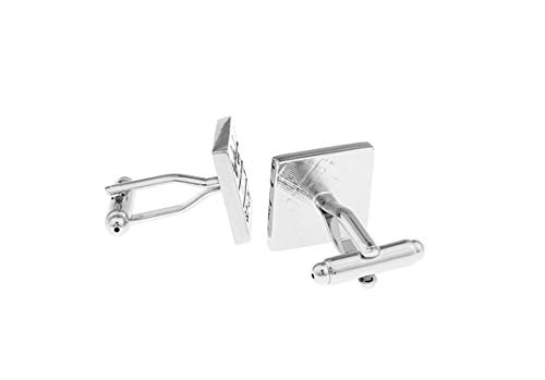 Mancuernillas cuadradas KnBoB plateadas clásicas para hombre miniatura 1