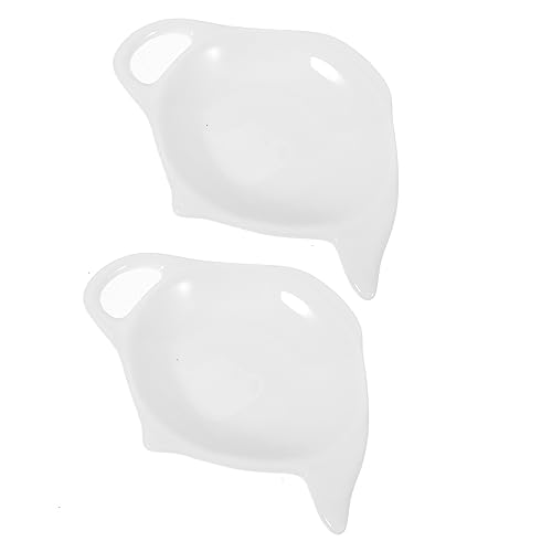 Ciieeo Tea Bag Organizer Coasters Ceramic Tea Pot Shaped Dish Snack Bowl Seasoning Holder for Kitchen