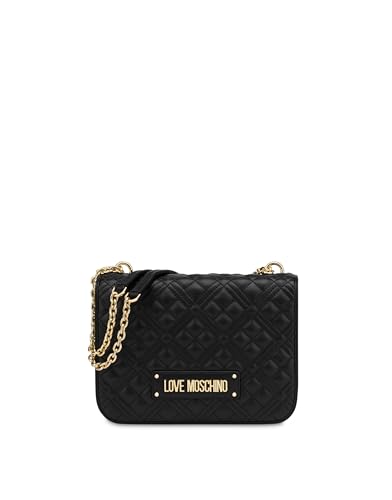 Love Moschino BORSA QUILTED PU NERO+GAL.ORO