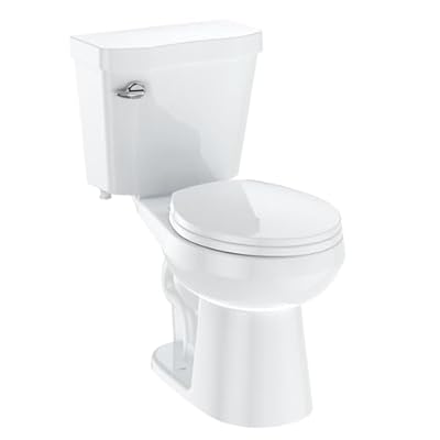Fancihabor Toilet, Two-Piece Round Toilets, Universal Height, Siphonic Flush Toilet for Bathroom, 1.28 GPF Strong Flushing White Toilet with cUPC Certification - Round