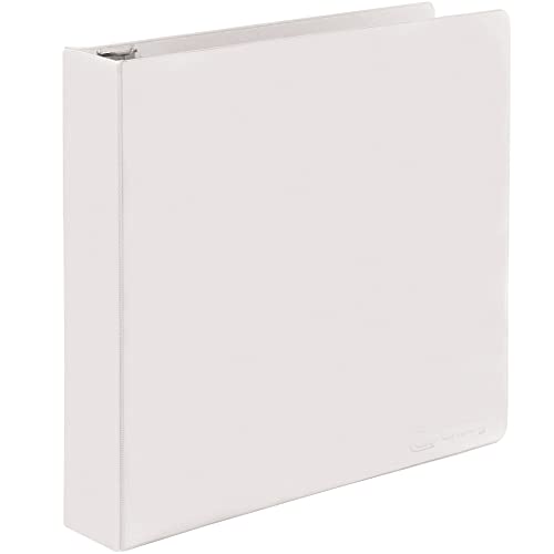2 Inch 3 Ring Binder 2” White, Slant D-Ring 2 in Binder Clear View Cover with 2 Inside Pockets, Heavy Duty Colored School Supplies Office and Home Binders – by Enday