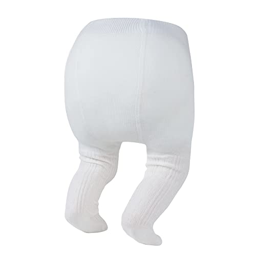 Image of Zando Opaque Cotton Tights for Baby Girls, Infants & Toddlers, Cozy Winter Leggings with Cable Knit Design, Size 0-3M to 6-7T