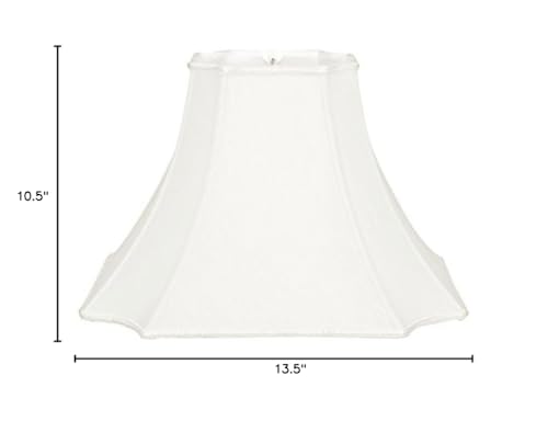 Image of Royal Designs Square Bell with Inverted Corners Designer Lamp Shade, White, 6.5 x 13.5 x 10.5