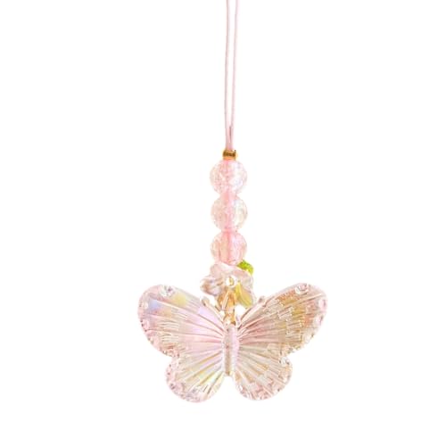 JSGHGDF Flower Butterfly Pendant Phone Charm Hanging Rope Cute Phone Chain Strap Bag Decoration Lanyards Keychain Accessory