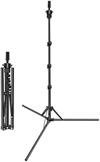 Mannequin Head Stand, DanseeMeibr Plus Wig Head Stand Metal Tripod Stand Reverse Foldable Stand Adjustable (17-56Inch) Wig Stand Tripod for Hairdressing Training Head
