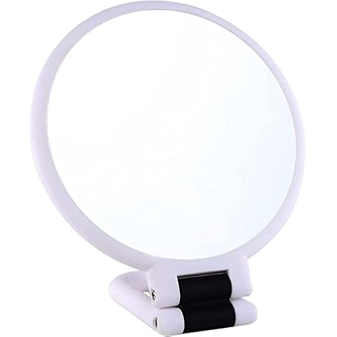 LOTIKO 1x 10x Magnifying Handheld Mirror,Travel Folding Hand Held Mirror,Double Sided Pedestal Magnification and True Image Makeup Mirror, Portable Vanity Cosmetic Mirror for Women （Pink） Cover