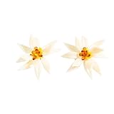 1 par de aretes de resina con flores elevadas atrevidas para entusiastas de la moda y dulce aspecto de vacaciones, flores, pétalos de oreja, flores florales, One Size, como se describe, como se
