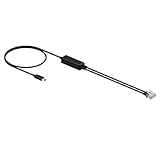 Yealink Telephone Cable for WH64, WH63 E2, WH68 DECT Wireless Headset, Compatible with Cisco/Avaya/Poly/Grandstream/Snom/Mitel/Unify IP Desk Phone, USB to RJ9 Cable